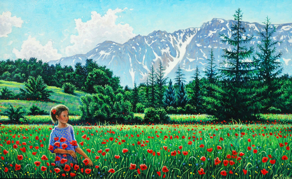 Bimba tra i papaveri